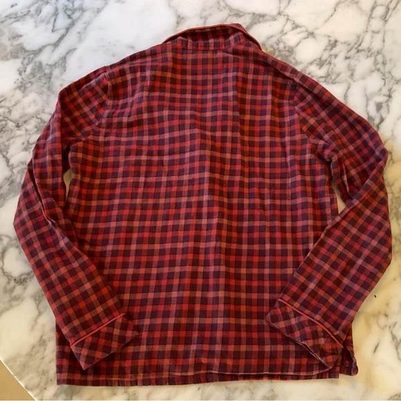 NWOT Madewell Womens Red Plaid Flannel Pajama PJs TOP ONLY Sz XXS Sleep Comfy - Picture 4 of 8